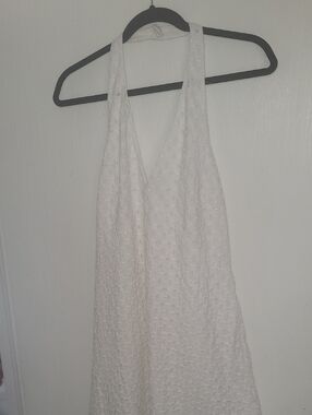 a new day White Backless Halter Textured Sundress